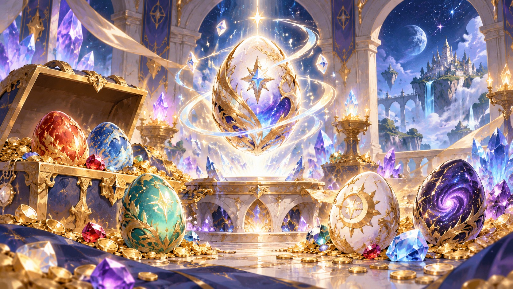 ドラゴンエッグの無料ガチャ・配布イメージ ドラゴンエッグで無料ガチャや配布アイテムを受け取っているイメージ画像