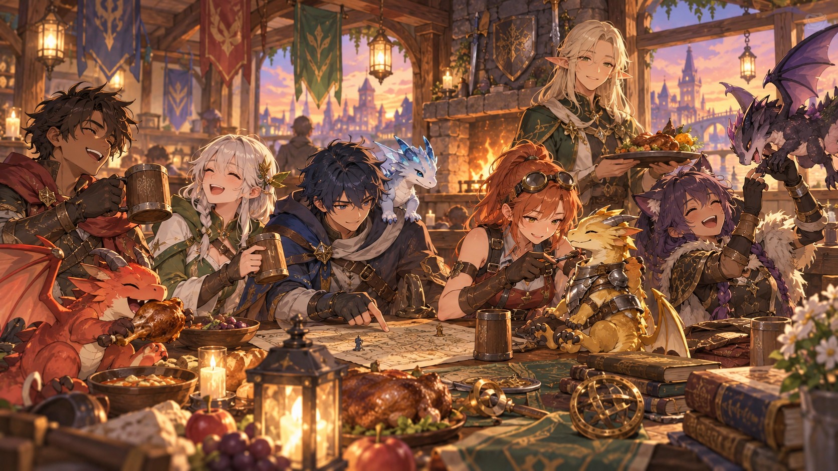 ドラゴンエッグのギルド仲間との交流イメージ ドラゴンエッグでギルド仲間と交流しているイメージ画像