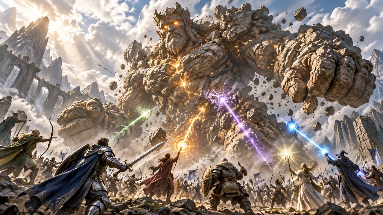 エンパイア&パズルのタイタン戦のイメージ 巨大なタイタンに挑むのイメージ画像