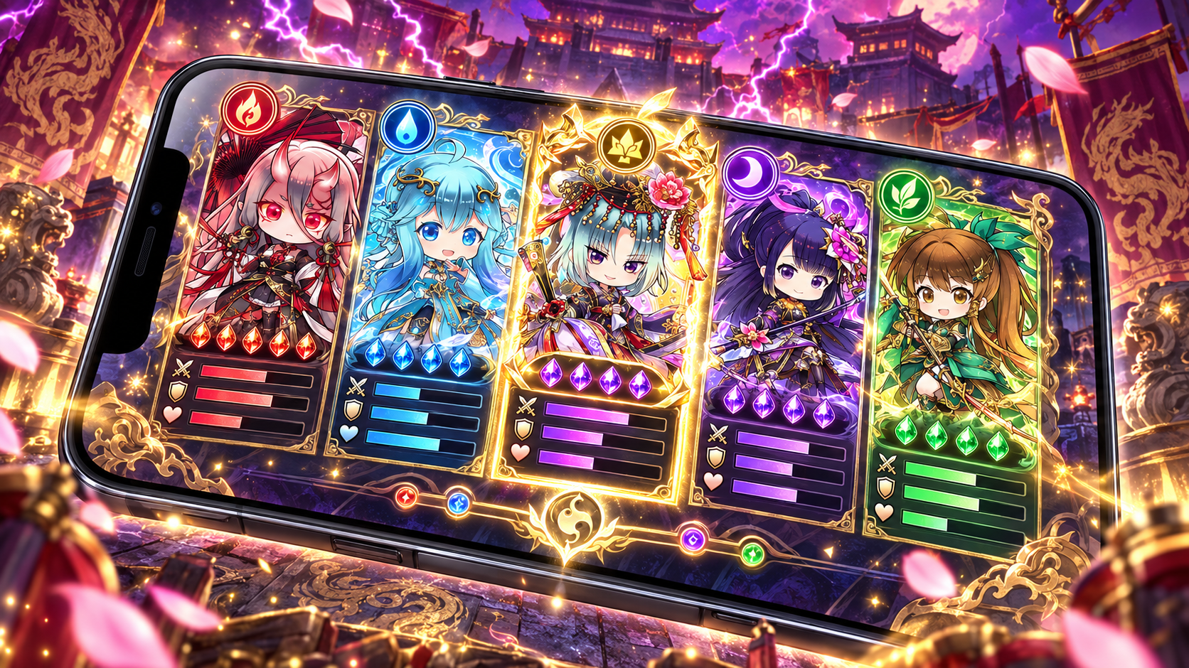 三国ドライブをスマホで始めるイメージ 三国ドライブ_キャラクター編成画面