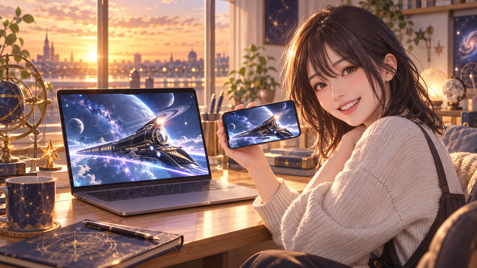スマホとPCで遊ぶイメージ画像