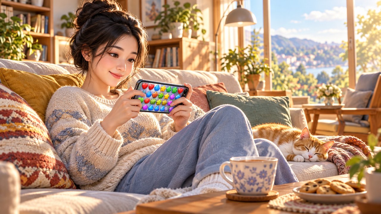 ロイヤルマッチをスマホでプレイしているイメージ スマホでプレイしているイメージ画像
